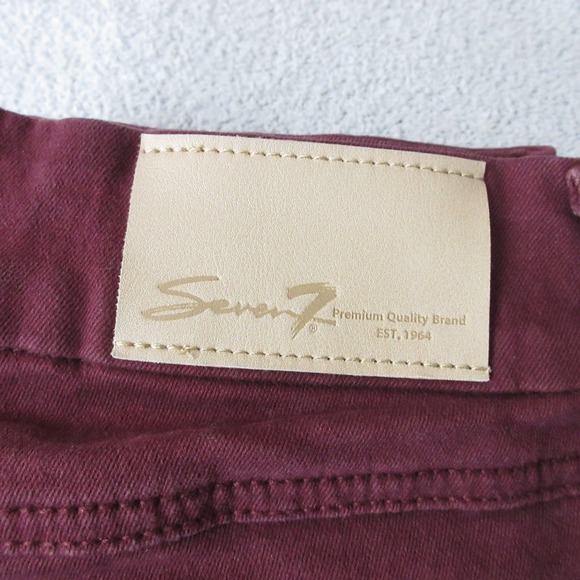 Seven7 Women's Tummy Less High Rise Skinny Jeans Burgundy Size 6 (30x29) - Picture 5 of 13